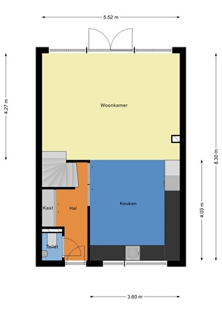 Floorplan - P.J. Troelstrastraat 128, 3354 BP Papendrecht